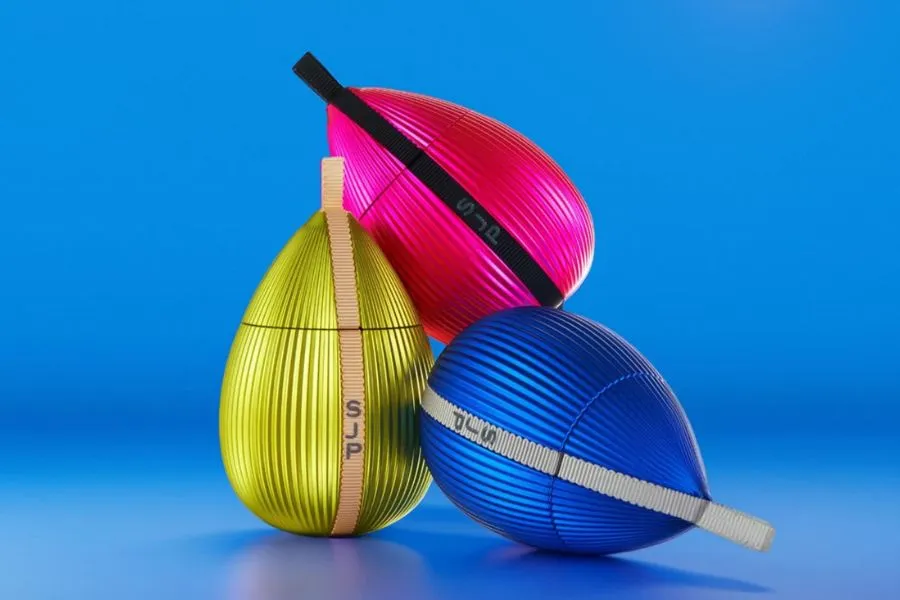 colorful perfume bottles shaped like eggs
