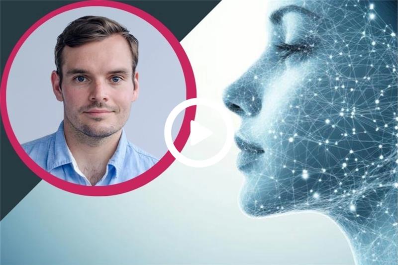 A woman's face with dots all over it.