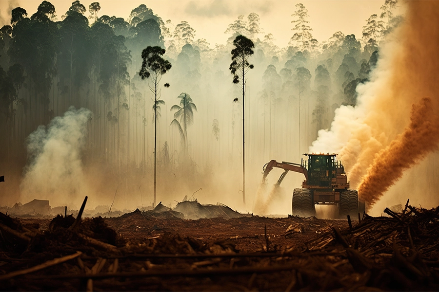 Deforestation in the Amazon rainforest.