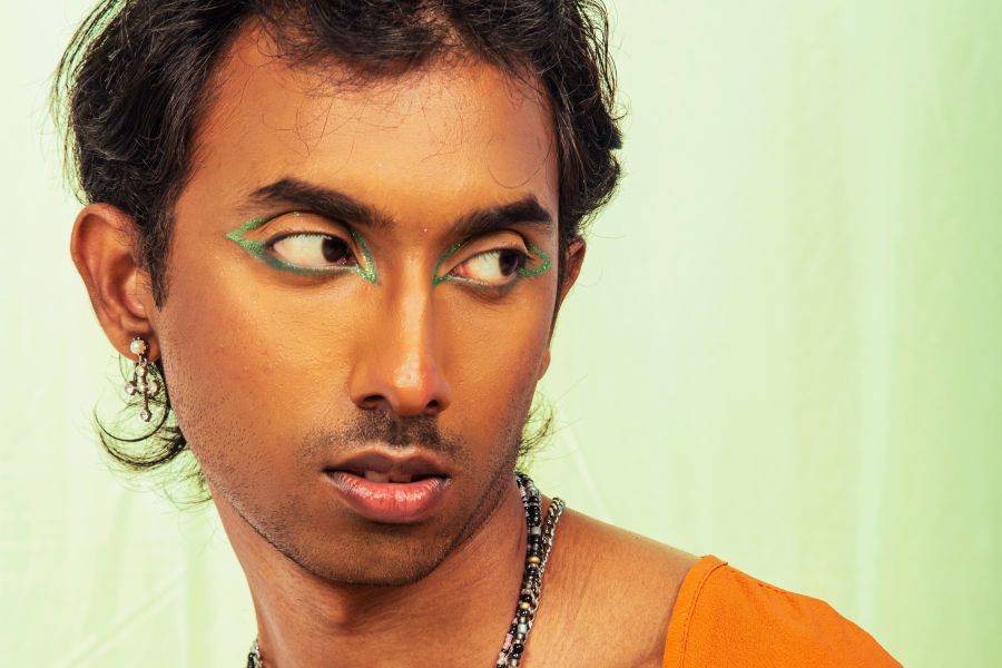 A man wearing eyeliner.