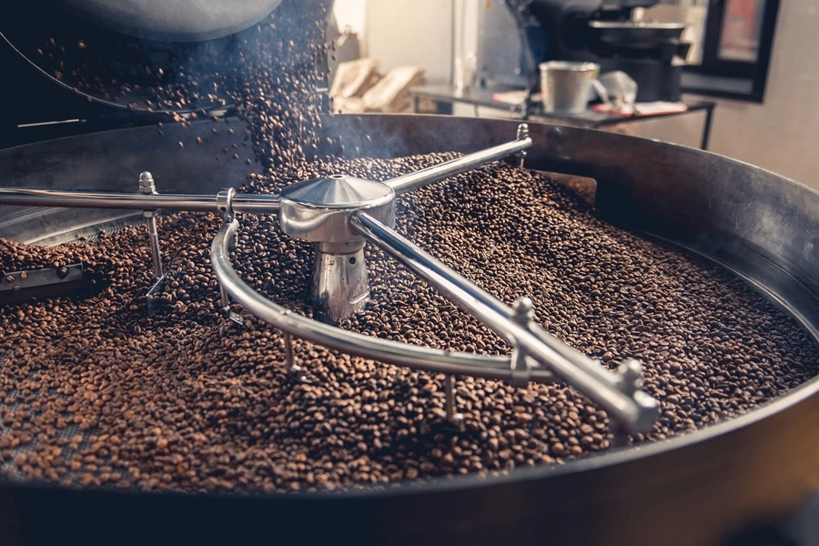 Coffee roasting machine.