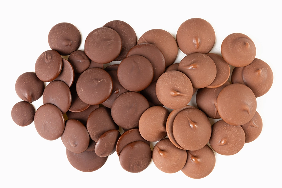 Chocolate buttons made with cocoa alternative.