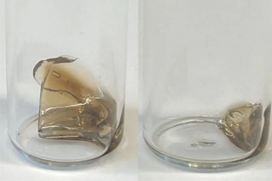 A sample of PDCPD after 18 hours in the open air.