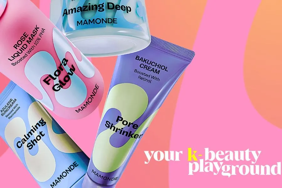 A collection of products next to the text: your k-beauty playground.