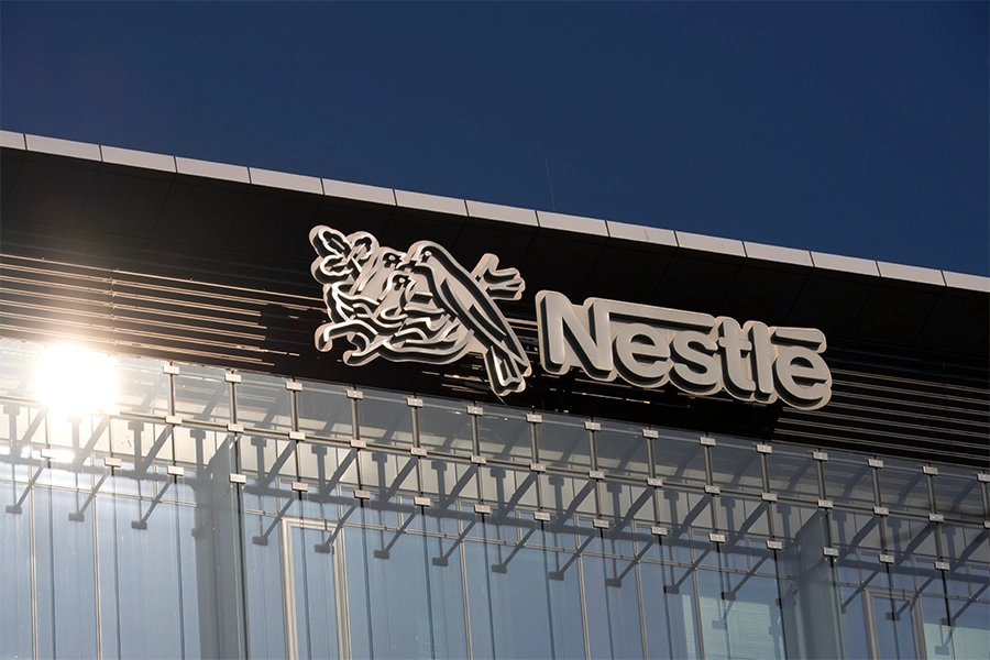 Nestlé office building with company logo.