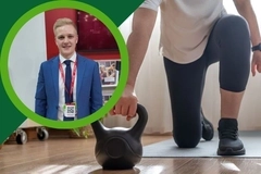 Vitafoods 2026 Prinova video thumbnail: Healthcare professional portrait alongside kettlebell exercise demonstration. Vitafoods 2026 Prinova video thumbnail: Healthcare professional portrait alongside kettlebell exercise demonstration.