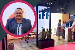 NYSCC 2026 IFF video thumbnail: IFF trade show booth with attendees speaking at a counter and an inset portrait of a man wearing a lanyar NYSCC 2026 IFF video thumbnail: IFF trade show booth with attendees speaking at a counter and an inset portrait of a man wearing a lanyar